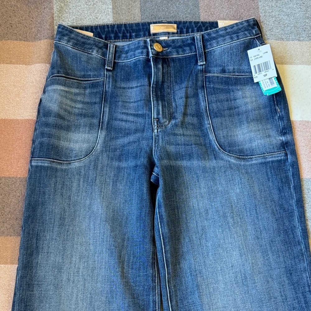 Kut from the Kloth Meg Blue Wide Leg Jeans - Picture 6 of 13